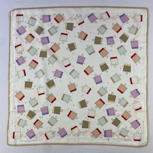 Vintage Celine Handkerchief, Celine Bandana, Celine Neckerchief, Celine Head Scarf, Celine Pocket Square