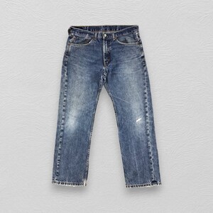 Vintage Levi&#39;s 505 Regular Fit Jeans leicht gewaschen Levis 505 Denim 90er Jahre Faded Dirty Denim Levis Blau Verwaschene Jeans Größe 34