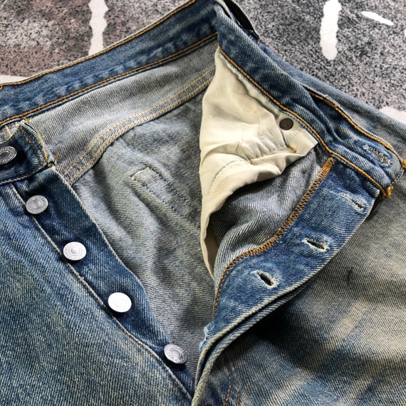 Size 32x28 Vintage 90s Levis 501 Jeans Dirty Medium Wash Levi's