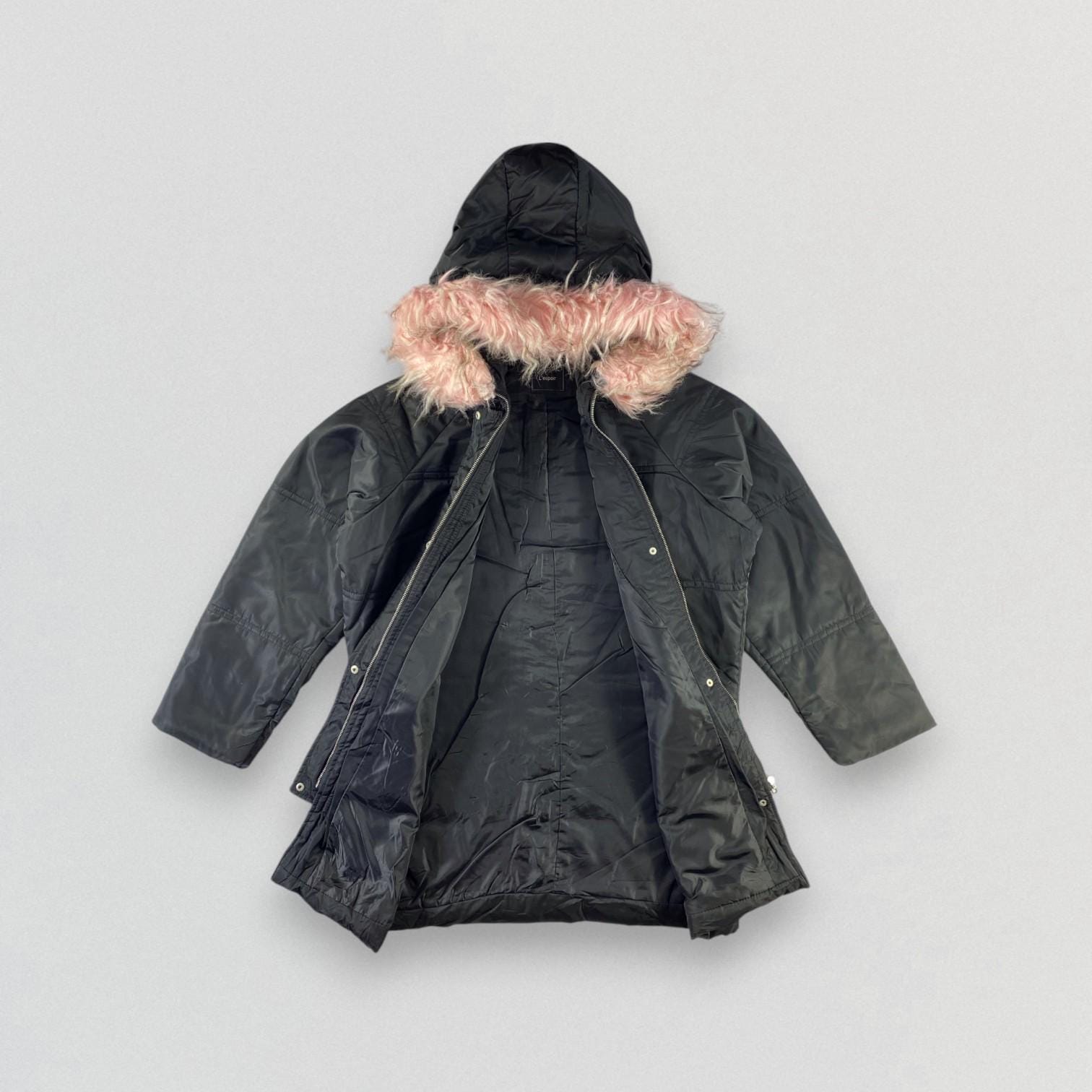 Vintage Japanese Brand Jacket Faux Fur Hooded Jacket Puffer Jacket