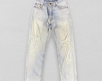 Vintage Levis Denim Faded Blue Wash Jeans Straight Fit Denim Pants Size 29x29