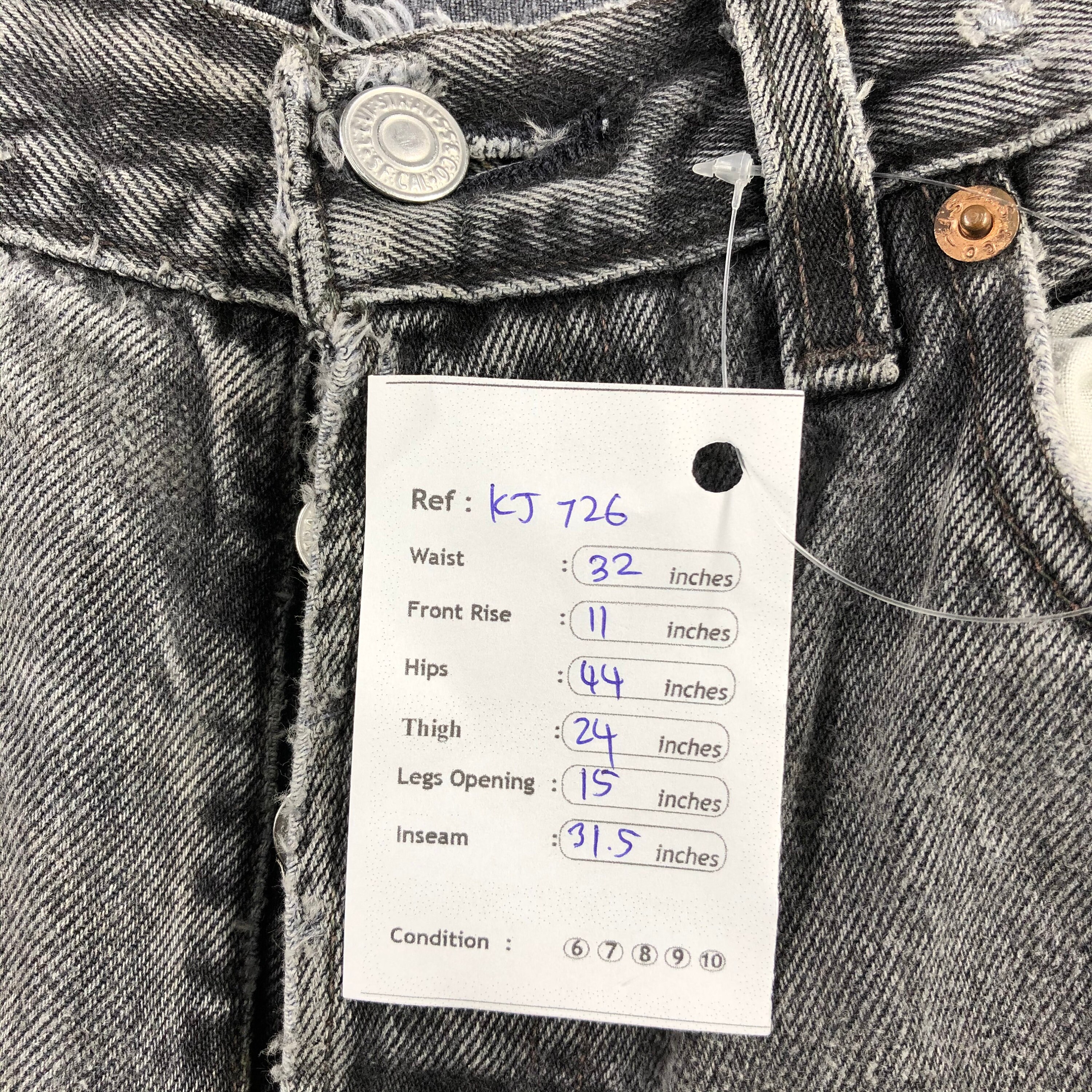 Vintage Levis 501 Jeans Levi's Faded Gray Levi Patchwork Sashiko