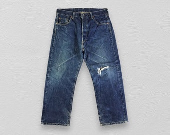 Size 34x26 Vintage Levis 503 Redline Jeans Levis Medium Wash Levi's Selvedge Levis Faded Blue Jeans Levis Distressed Denim W34
