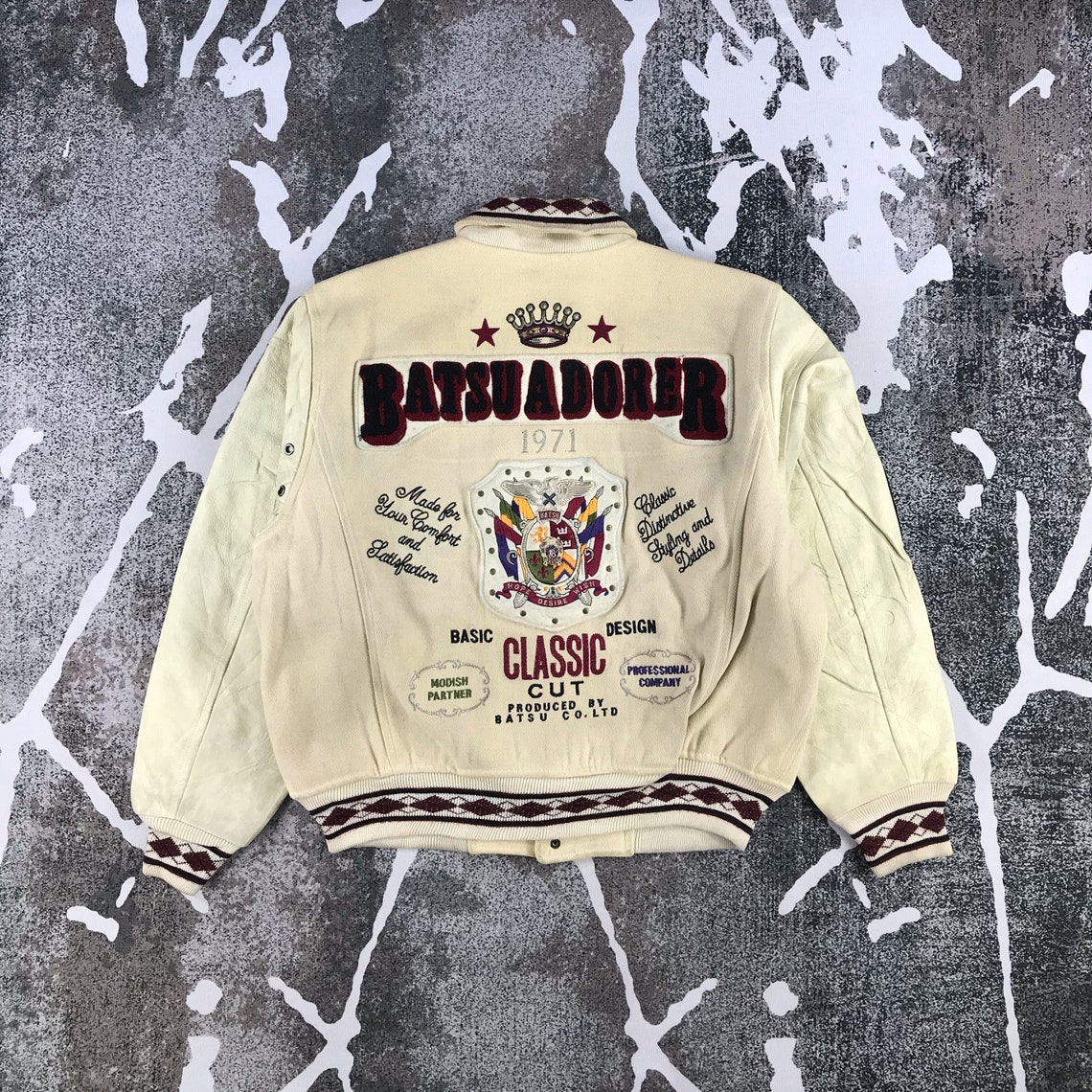 Vintage Ba-tsu Varsity Jacket Letterman Jacket Wool Leather | Etsy UK