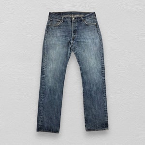Size 36x35 Vintage Levi&#39;s 501 Faded Blue Jeans Light Wash Levi&#39;s Straight Cut Jeans Levi&#39;s 501 Button Fly Denim Levi&#39;s Usa Jeans W36