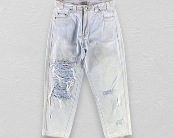 Vintage Eight Ball Baggy Jeans 8 Ball Denim Streetwear Jeans Wide Leg Jeans Baggy Pants Vintage Distressed Denim Hip Hip Hop Jeans W34