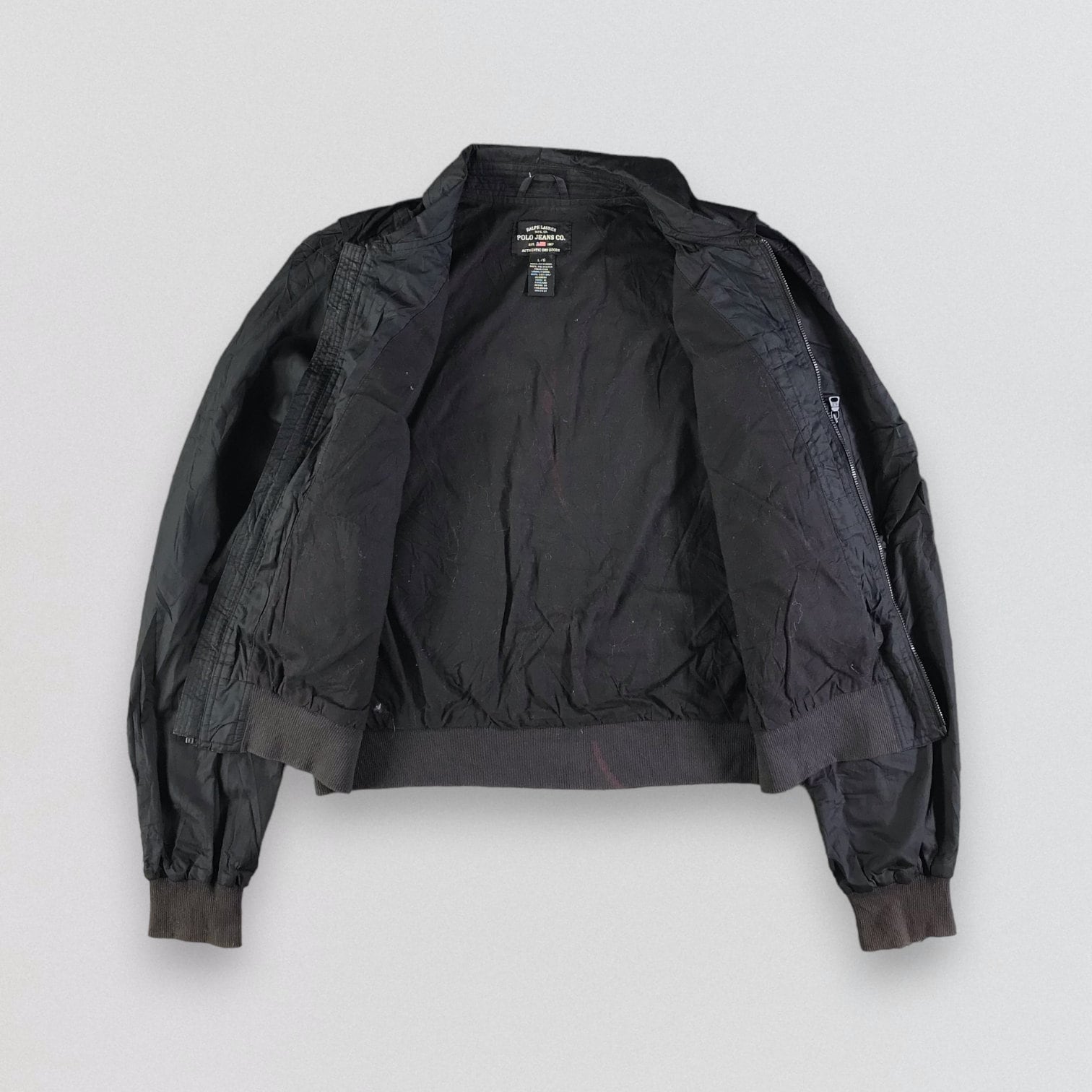 POLOJEANS Ralph Lauren シングルライダース 片ポケ 黒 POLOJEANS Ralph Lauren シングルライダース 片ポケ 黒 中古・古着通販