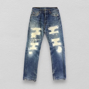 Vintage 90s Levis 501 Jeans Ripped Jeans Levi's Faded Blue