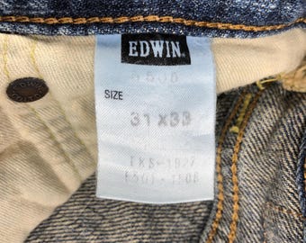 Vintage Edwin 505zx Selvedge Jeans Faded Blue Jeans High Waist