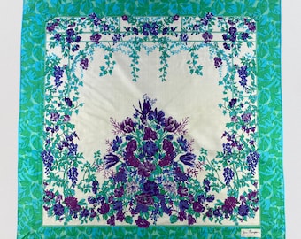 Vintage Jim Thompson sidenhalsduk, klassisk 90-tals blommig halsduk, fyrkantig halsduk, damscarf, halsduk, halsduk, omlott, blommig sidenhalsduk