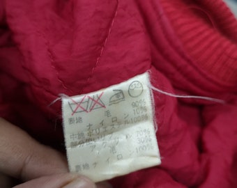 Vintage 1980's I.S Issey Miyake Tsumori Chisato Sport Line Care Label Print Bomber Jacket Size Large