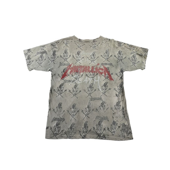Vintage 90s Metallica T Shirt / Over Print T Shirt / Thrash