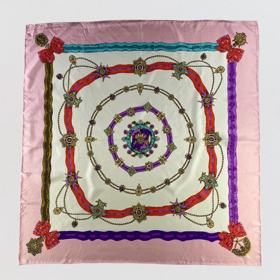 Vintage Lancel Silk Scarf, Twill Silk Scarf, Vintage Silk