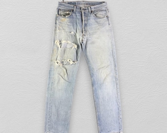 Size 33x32 Vintage Levis 503 Jeans Faded Blue Levi's Dirty Wash