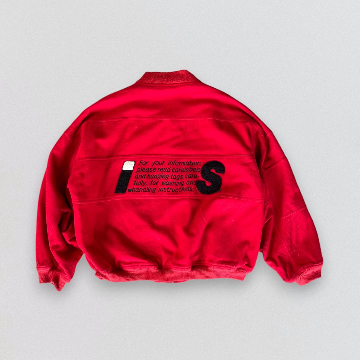 Vintage I.S. Issey Miyake Sport Red Wool Bomber Jacket Tsumori