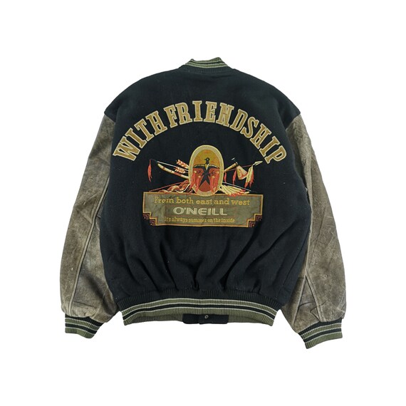 Vintage Oneill Varsity Jacket Wool Size M Black Ja