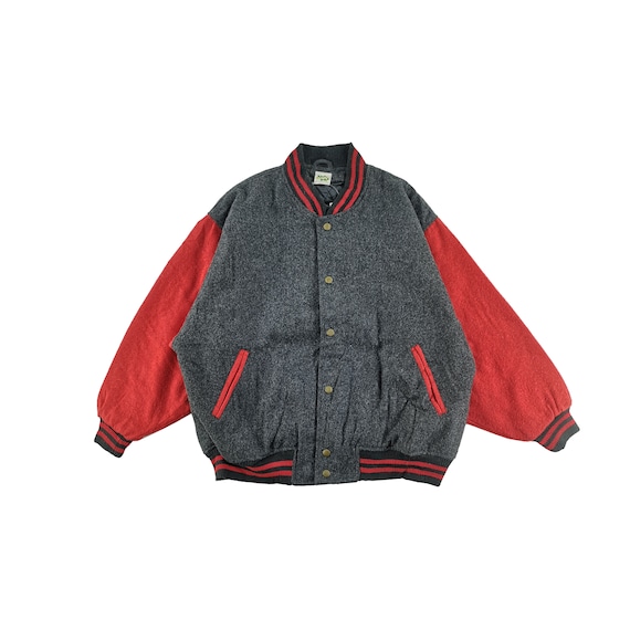 Vintage 80s 90s College Field Varsity Jacket Wool Jacket 