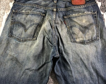 パンツ 00s Levi's 503 wide fade denim w33 Size 33x32 Vintage Levis 503 Jeans Faded Blue Levi's Dirty