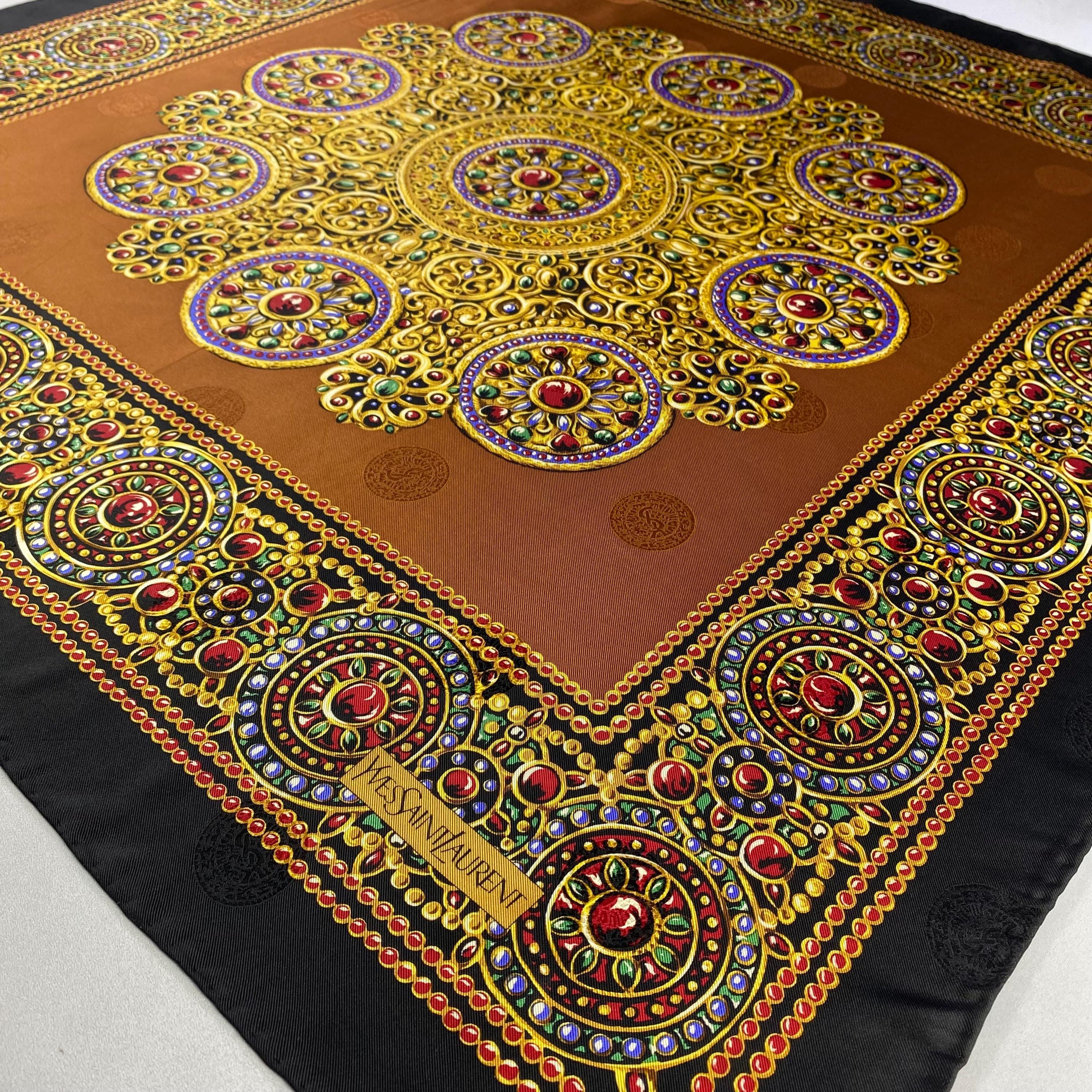 Yves Saint Laurent floral silk crepe scarf