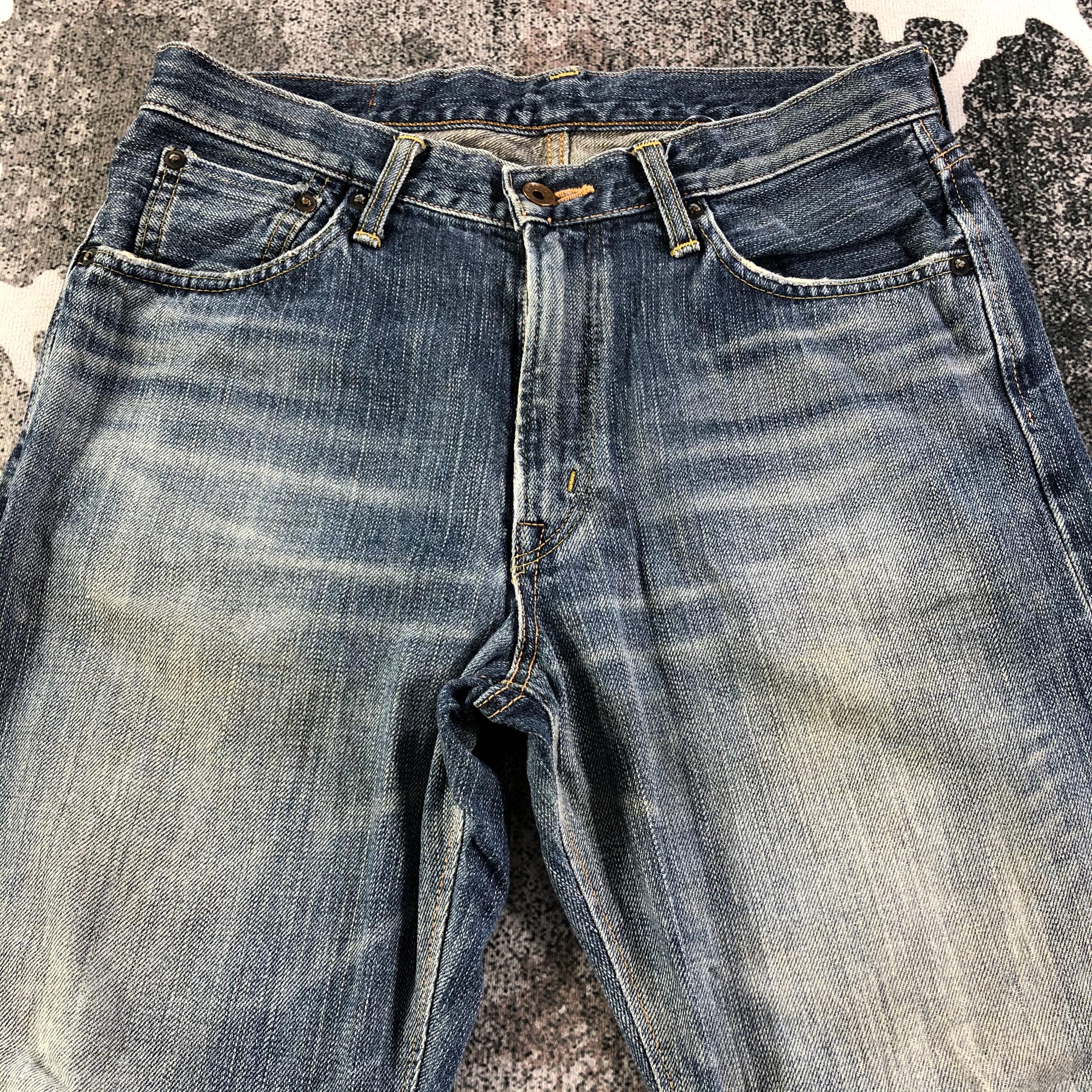 Vintage Edwin 505zx Selvedge Jeans Faded Blue Jeans High Waist