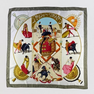 Vintage Hermes Harnais Des Présidents Silk Scarf Francoise Heron, Vintage Silk Muffler, Vintage Neck Scarf, Vintage Hermès Scarf