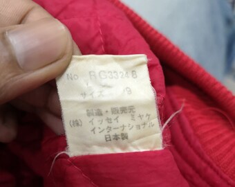 Vintage 1980's I.S Issey Miyake Tsumori Chisato Sport Line Care Label Print Bomber Jacket Size Large