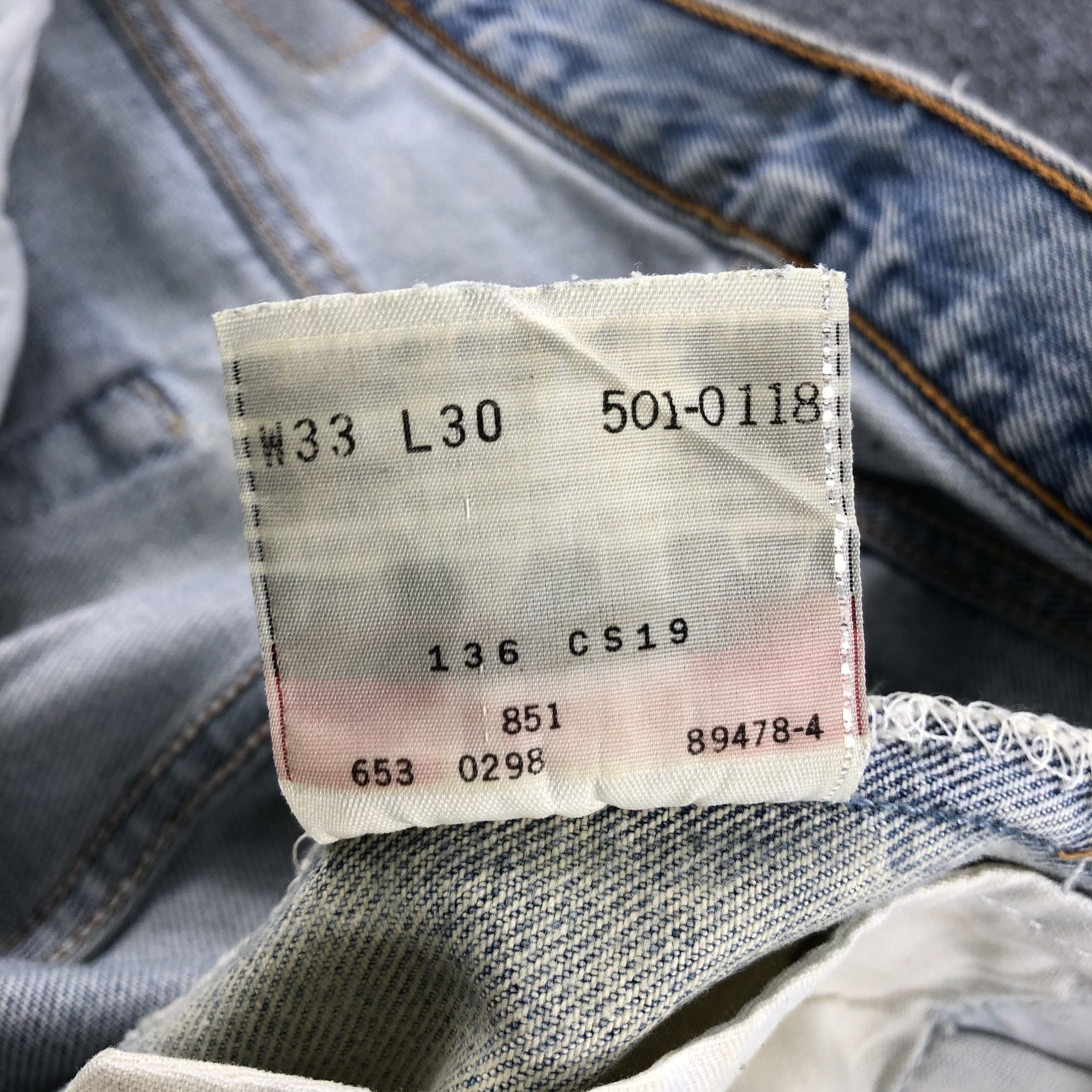 Vintage 90s Levi's 501 Faded Blue Jeans Light Wash Levi's Straight