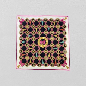Vintage Celine Handkerchief, Celine Bandana, Celine Neckerchief, Celine Head Scarf, Celine Pocket Square