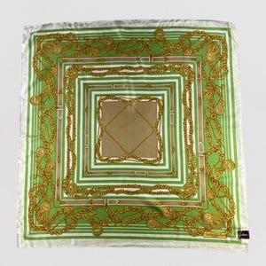 Vintage Lancel Silk Scarf, Twill Silk Scarf, Vintage Silk Muffler, Vintage Neck Scarf, Vintage Neck Accessories, Vintage Italian Silk Scarf