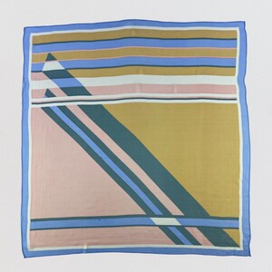 Vintage Silk Scarf, Twill Silk Scarf, Silk Muffler,Multicolor Scarf, Neckerchief, Neck Scarf, Body Wrap, Neck Scarves, Abstract Silk Scarf