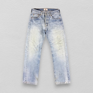Size 29x28 Vintage Levi&#39;s 501 Faded Blue Jeans Light Wash Levi&#39;s Straight Cut Jeans Levi&#39;s 501 Button Fly Denim Levi&#39;s Usa Jeans