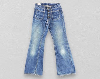 Vintage Cosmo Japanese Brand Flare Denim Blue Wash Bootcut Denim Size 28x30