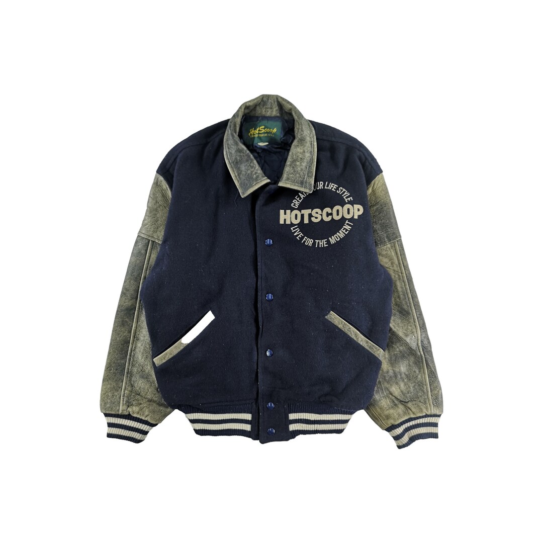 Vintage Hot Scoop Varsity Jacket Letterman Jacket Wool Size L - Etsy