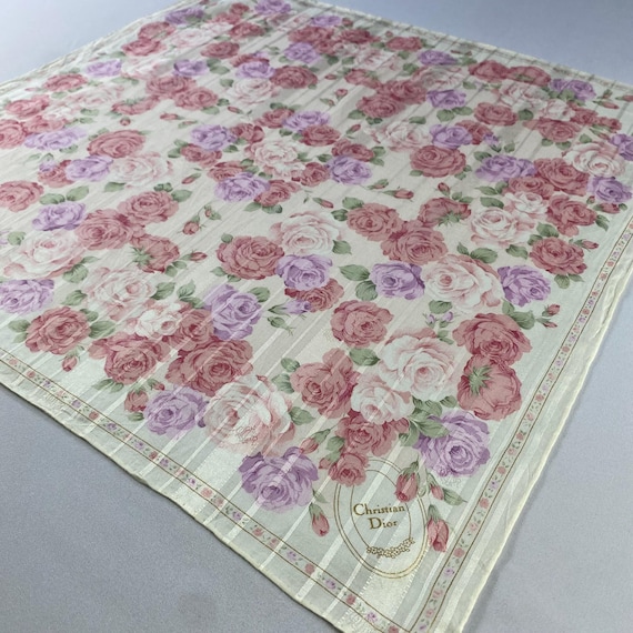 CHRISTIAN DIOR 花柄ストライプテーブルクロス CHRISTIAN DIOR 花柄ストライプテーブルクロス テーブルクロス 花柄