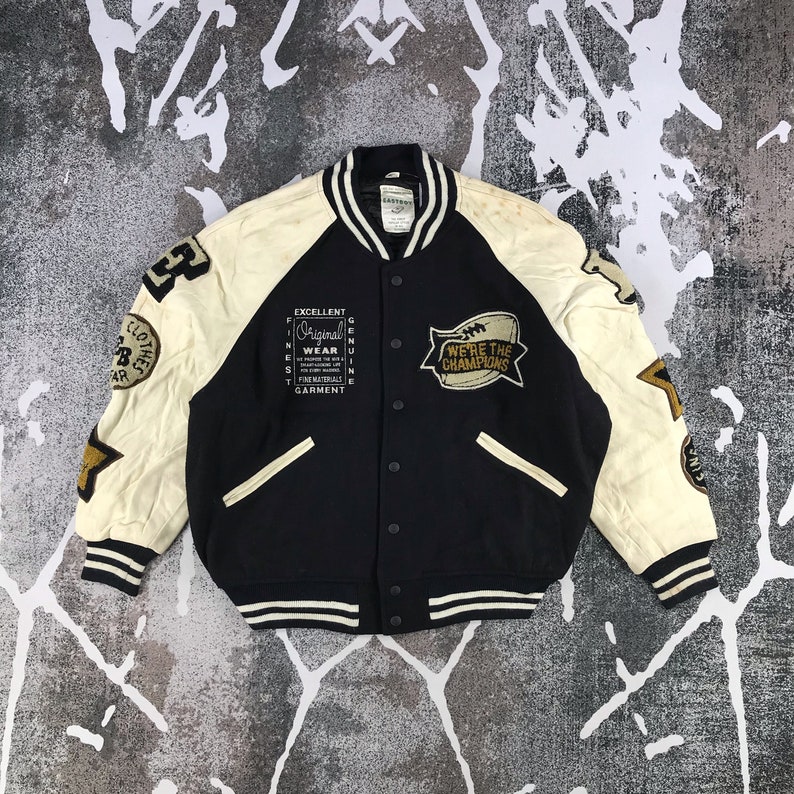 90s Vintage East Boy Varsity Jacket Letterman Jacket Wool - Etsy