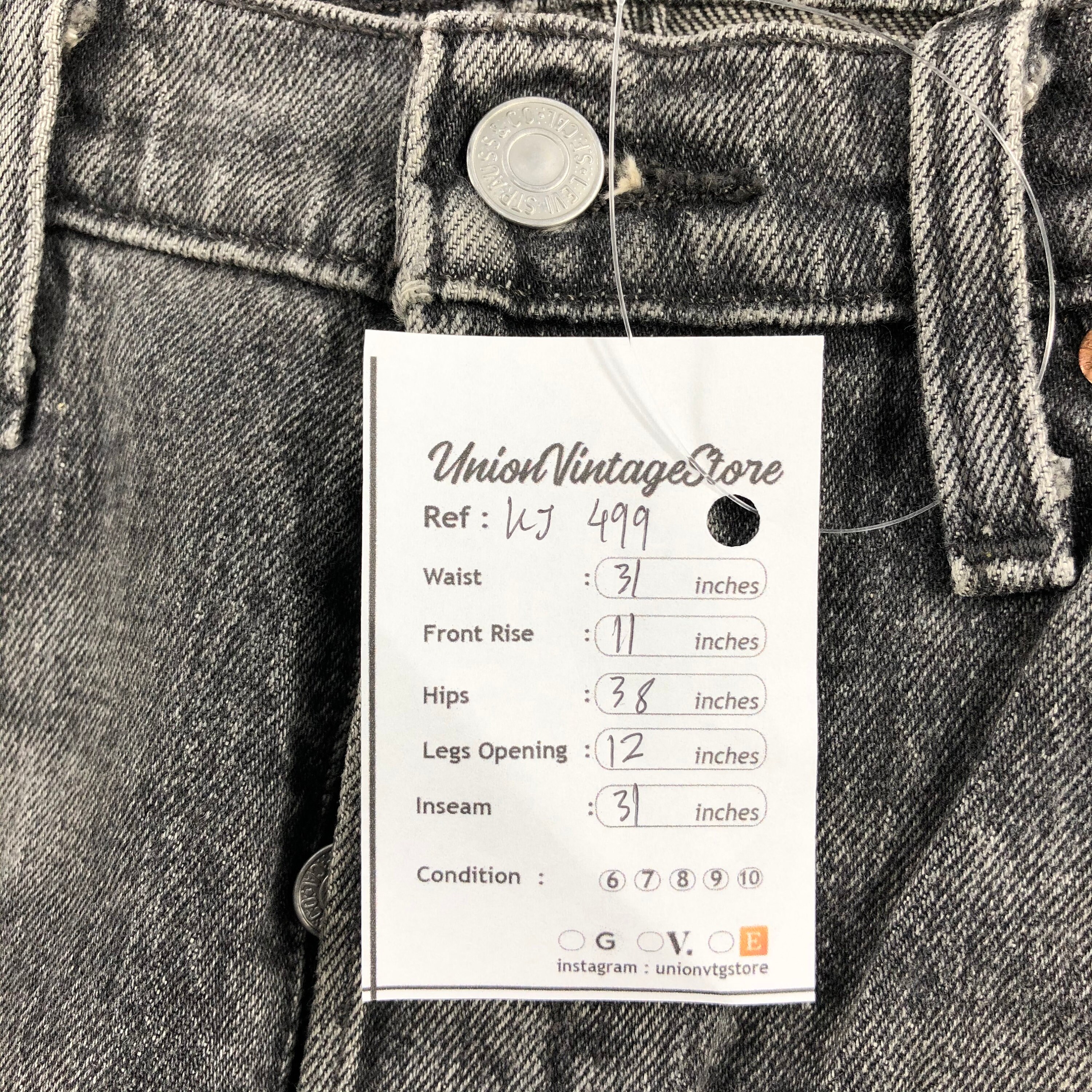 Vintage Levi's 501 Faded Black Jeans Stonewash Levi's Straight Cut