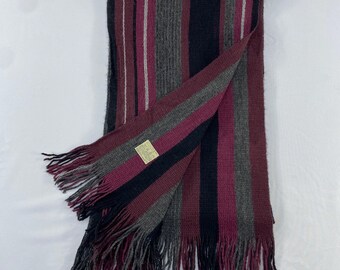 DKNY Striped Wool Blend Scarf Made in Japan, Vintage Donna Karan