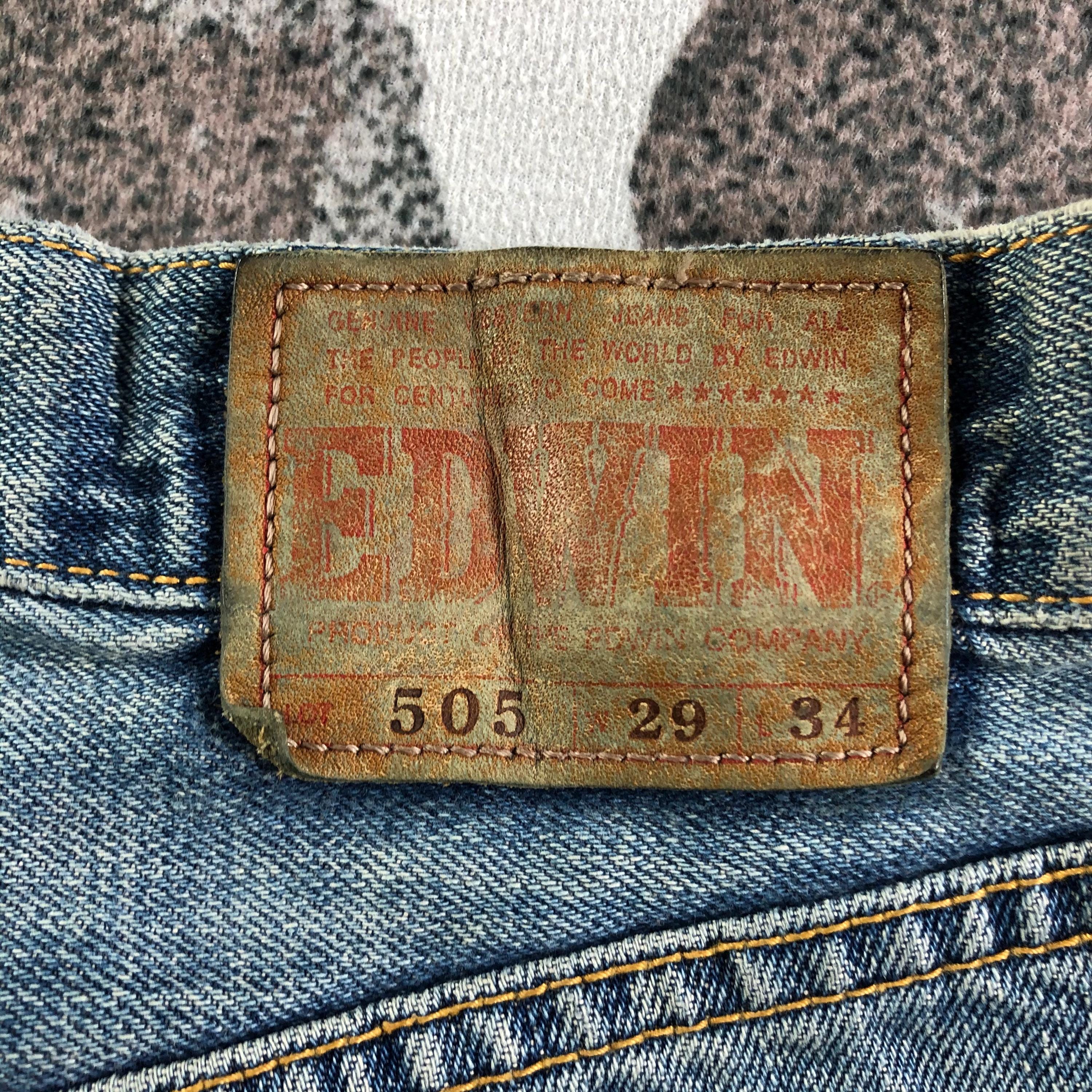 Vintage Edwin 505 Jeans Selvedge Denim Light Wash Jeans High Waist 
