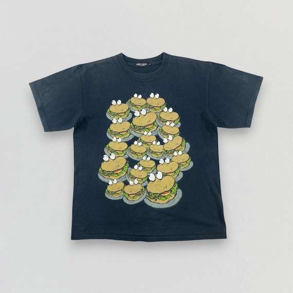 Undercover, Vintage Undercover Jun Takahashi Hamburger Graphic T Shirt Dark Navy Blue Japanese Designer Streetwear Retro Avant Garde Tee Size M