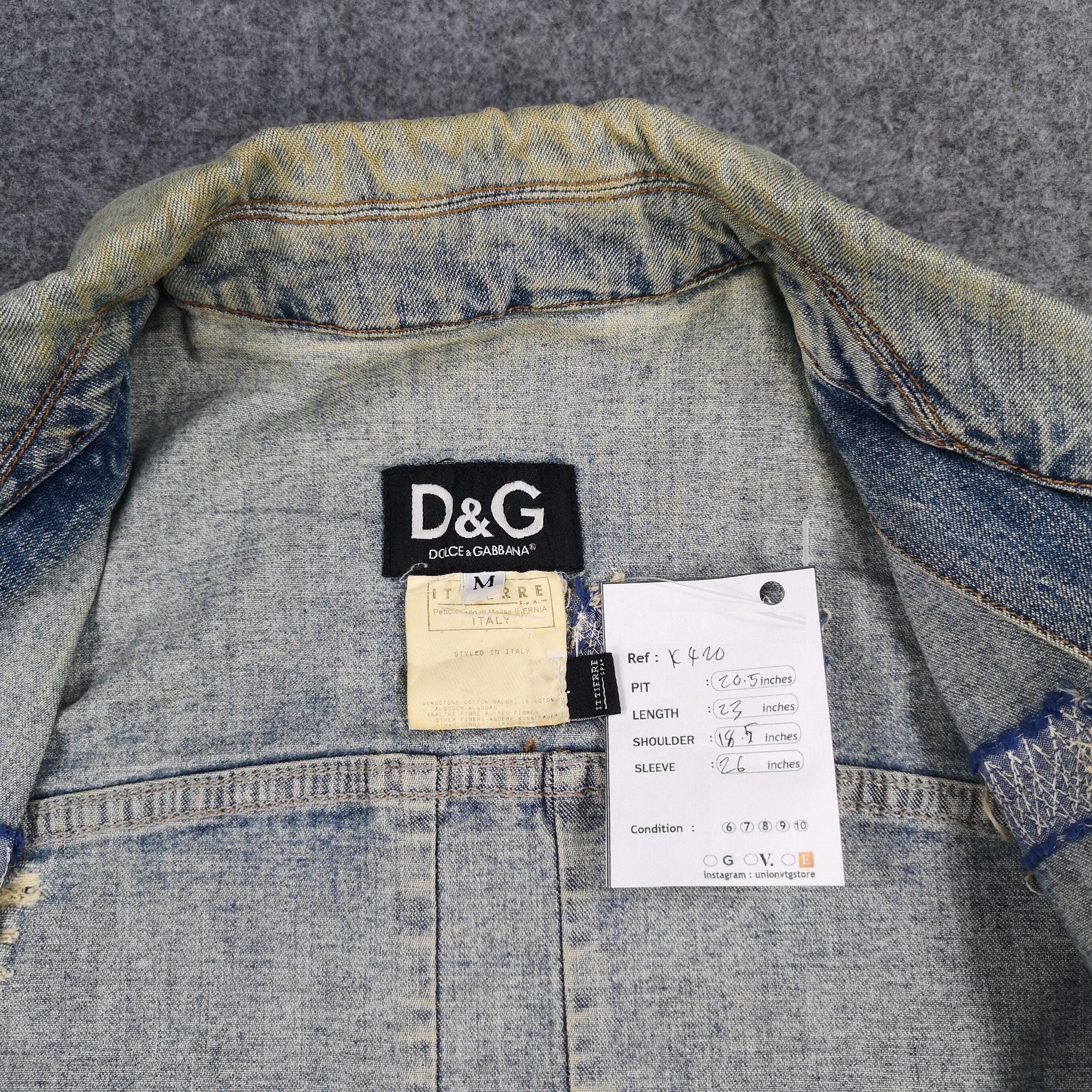 Vintage Dolce & Gabbana Light Wash Denim Jacket | Distressed Look