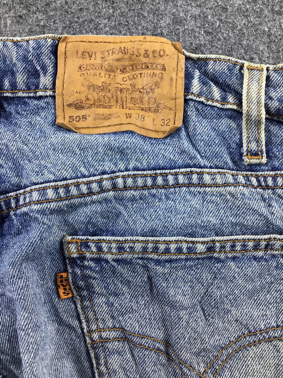 Vintage Levis 505 Jeans Levis Orange Tabs Jeans 36x32 Etsy