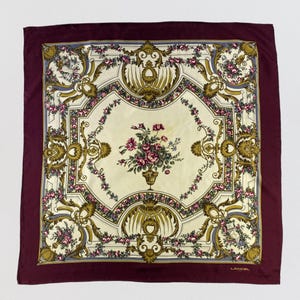 Vintage Lancel Silk Scarf, Twill Silk Scarf, Vintage Silk Muffler, Vintage Neck Scarf, Vintage Neck Accessories, Vintage Italian Silk Scarf