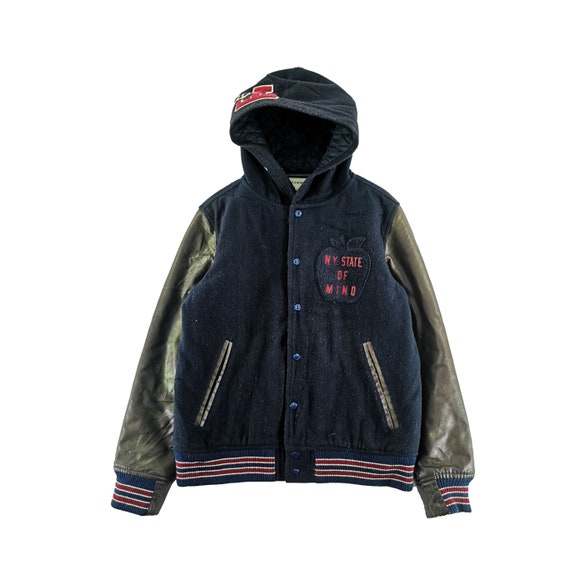 Tommy Hilfiger Varsity Jacket Wool Size L Blue Jac