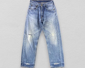 Vintage Levis 709 Jeans Blue Wash Denim Medium Wash Jeans Levi's Faded Blue Jeans Distressed Denim