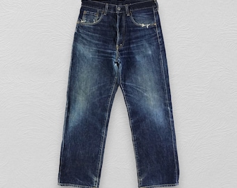 Size 32x29 Vintage Levis 503 Redline Jeans Dark Wash Levi's Selvedge Distressed Denim W32