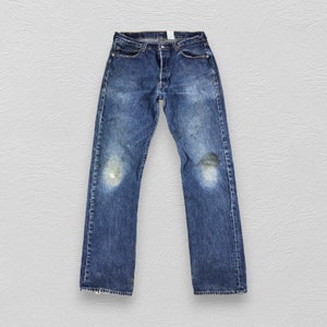 Vintage Levi&#39;s 501 Faded Blue Jeans Light Wash Levi&#39;s Straight Cut Jeans Levi&#39;s 501 Button Fly Denim Levi&#39;s Usa Jeans 33x35