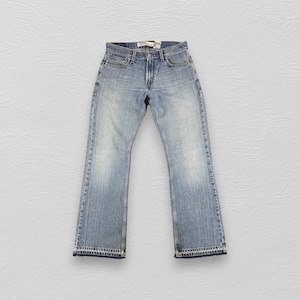 Calça jeans Levi&#39;s 527 vintage azul desbotado, lavagem média, jeans Levi&#39;s 527 com aba vermelha, tamanho 30