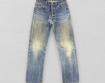Vintage Levi&#39;s 501 Faded Blue Jeans Rusty Wash Levi&#39;s Straight Cut Jeans Levi&#39;s 501 Button Fly Denim Levi&#39;s Usa Jeans Size 30x30