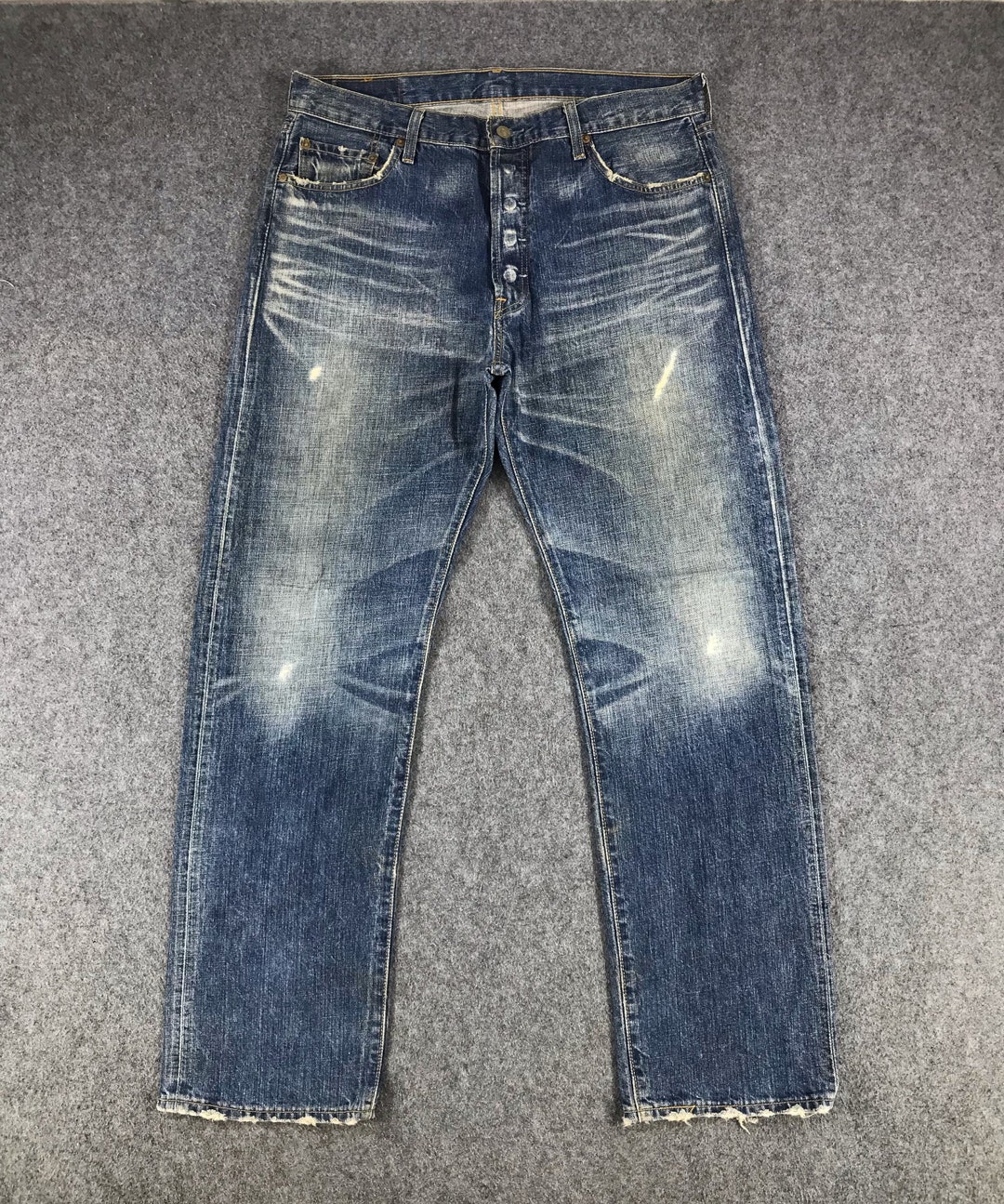 Vintage Levis 501 Jeans Rusty Dark Wash Distressed Denim Size - Etsy