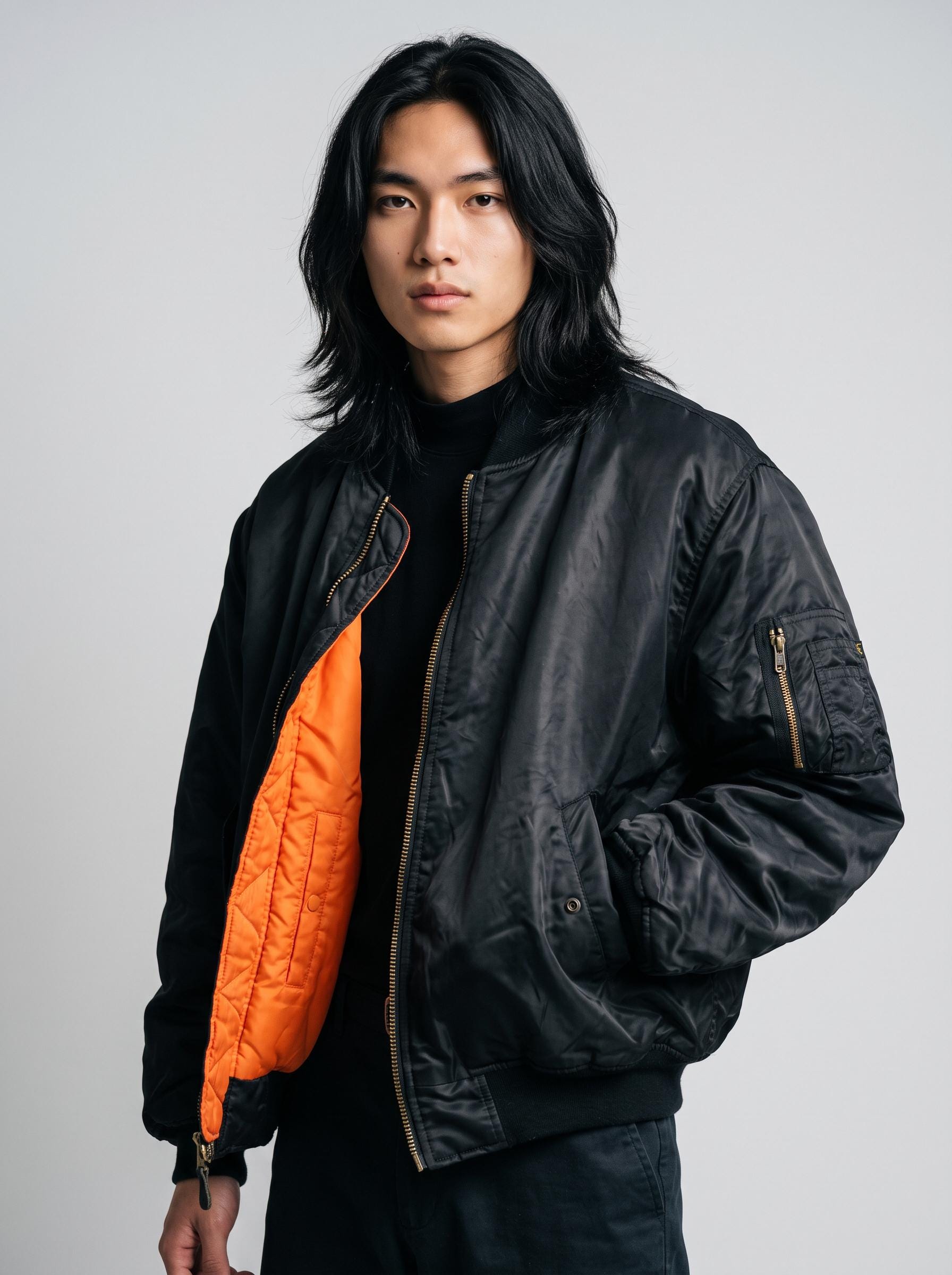 ジャケット・アウター Vintage MA-1 Black flight jacket Vintage Rothco MA1 Bomber Jacket Black Nylon Flight Outerwear